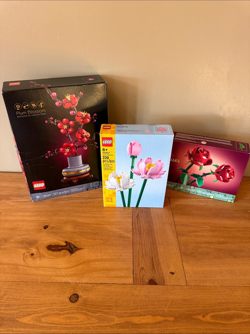 New-Lego sets lot of three-plum blossom, lotus flowers, Roses